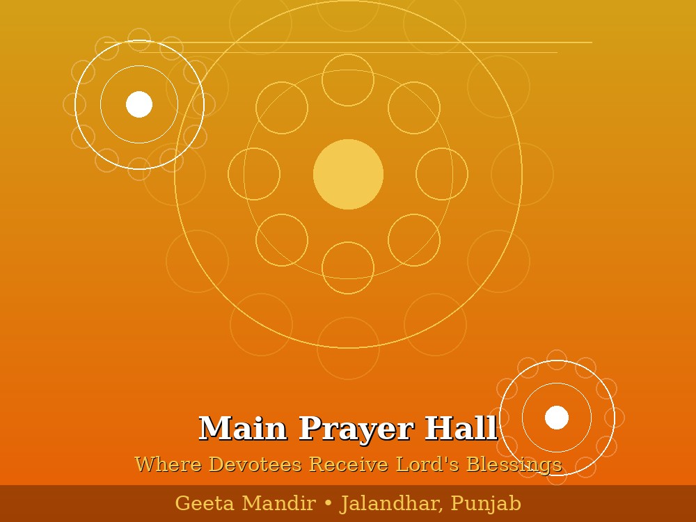 Geeta Mandir Jalandhar main prayer hall with Radha Krishna idol