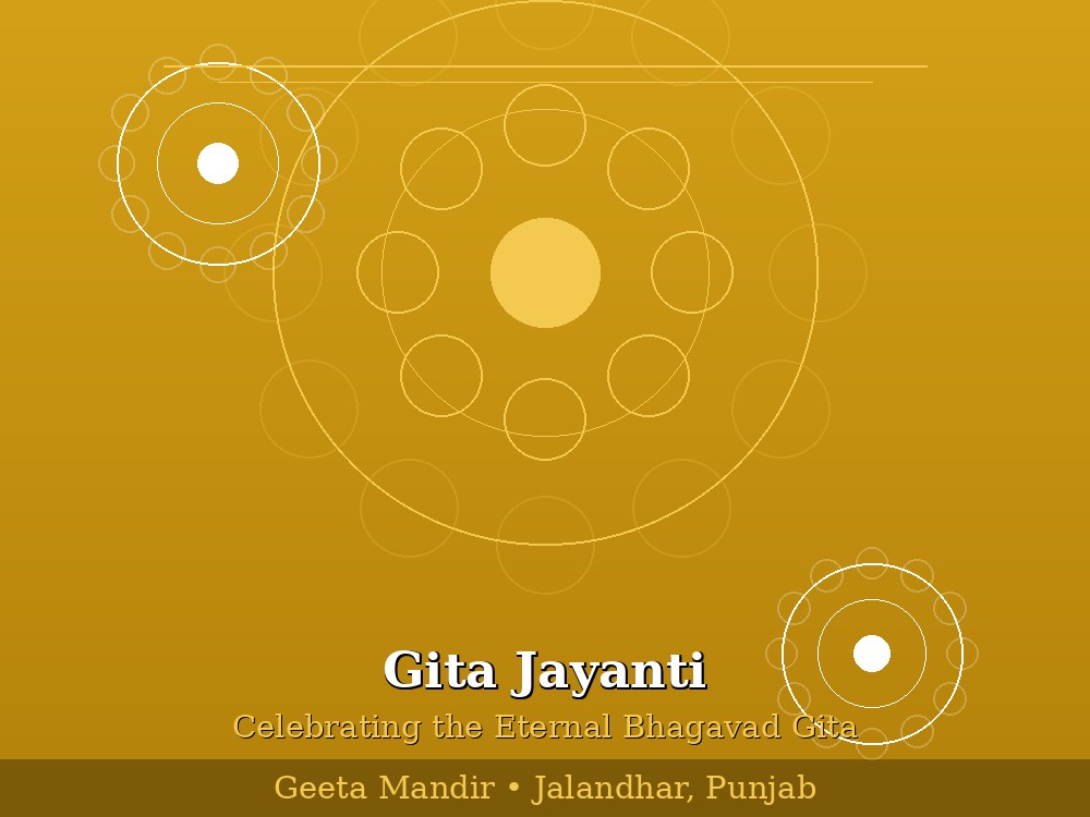 Gita Jayanti celebration at Geeta Mandir Jalandhar — Bhagavad Gita recitation and discourse