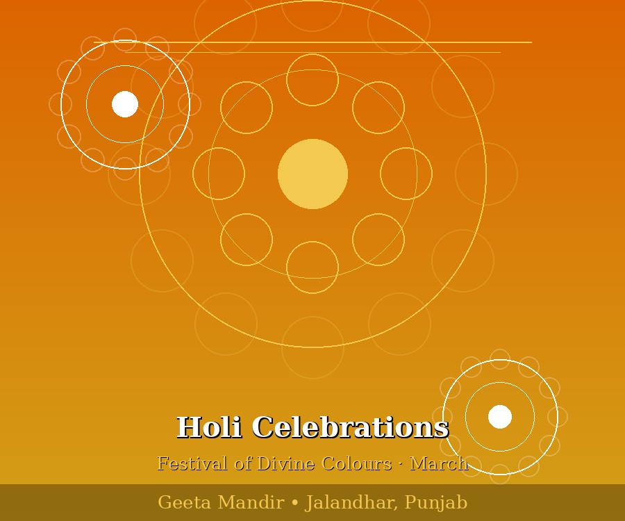 Holi celebration at Geeta Mandir Jalandhar